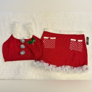 No Boundaries 3 Piece Red & White Sexy Christmas Sweater Set- size XXL (19)